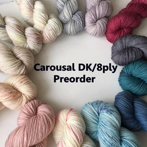 Pre Order: DK Hand Dyed Carousal DK 8 ply Australian Superwash Merino Knitting Yarn